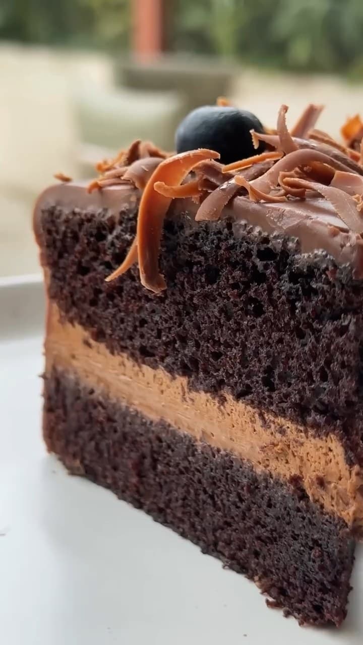 Chocolate dessert, up close